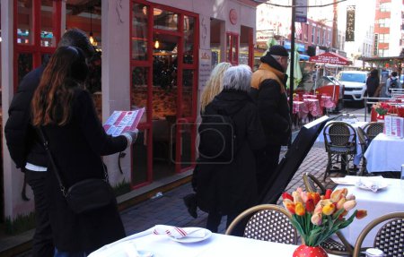 Photo for Sophia's Restaurant At A Glance. March 21, 2024, New York, USA: Movement of customers at Sophia's Restaurant at Mulberry Street, China Town, Manhattan as we entered Spring Season. - Royalty Free Image