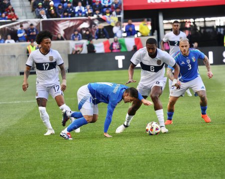 Photo for FIFA Friendly Soccer Game: Italy vs Ecuador. March 24, 2024. Harrison, New Jersey: Defending European champions Italy continue their preparations for Euro 2024 with another friendly across the pond. The Azzurri beat Ecuador 2-0 - Royalty Free Image