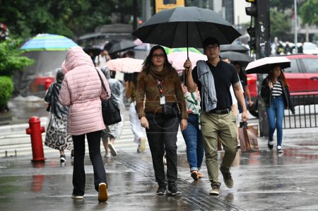 Foto de SAO PAULO (SP) Brasil 28 / 03 / 2024 - La ciudad de Sao Paulo tiene un cambio de clima este jueves con un día lluvioso en la región de Avenida Paulista. - Imagen libre de derechos