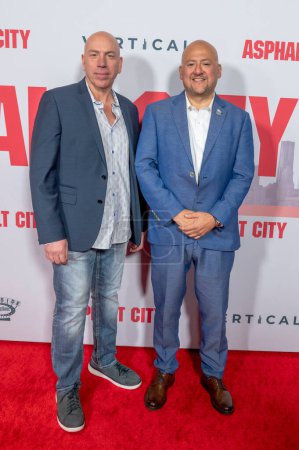 Photo for Asphalt City New York Screening. March 27, 2024, New York, New York, USA: Eric Cardamone and George Contreras attend the Asphalt City New York Screening at AMC Lincoln Square Theater on March 27, 2024 in New York City. - Royalty Free Image
