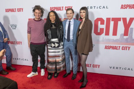 Photo for Asphalt City New York Screening. March 27, 2024, New York, New York, USA: (L-R) Jean-Stephane Sauvaire, Kali Reis, Tye Sheridan and Raquel Nave attend the Asphalt City New York Screening at AMC Lincoln Square Theater - Royalty Free Image