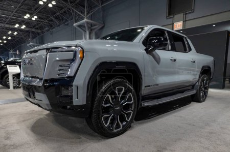 Photo for The New York International Auto Show 2024. March 27, 2024, New York, New York, USA: The new 2024 GMC Sierra EV Denali Edition 1 seen during the International Auto Show press preview at the Jacob Javits Convention Center on March 27, 2024 - Royalty Free Image