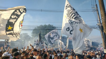 Foto de Santos (SP), Brasil 31 / 03 / 2024 - PAULISTAO vs SANTOS, en Santos, en la noche del domingo 31 de marzo de 2024. - Imagen libre de derechos