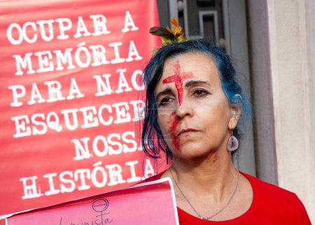 Foto de Río de Janeiro (RJ) 01 / 04 / 2024 - DICTADORA NUNCA MÁS / ACTO - El 31 de marzo marca el aniversario del golpe militar de 1964. Sesenta años después de uno de los episodios más tristes de la historia de Brasil, es necesario recordar los lamentables acontecimientos - Imagen libre de derechos