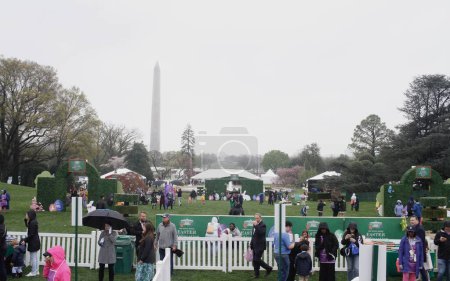 Photo for 2024 White House Easter Egg Roll. April 01, 2024, Washington DC, Maryland, USA: The 2024 White House Easter Egg Roll taking place at the South Lawn on Easter Monday, April 1st, continuing one of the oldest traditions in White House history - Royalty Free Image