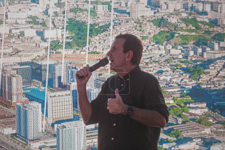 Téléchargez les photos : RIO DE JANEIRO (RJ), Brésil 04 / 04 / 2024 - Ce jeudi (04), le maire de Rio, Eduardo Paes, était présent au lancement du complexe résidentiel Heitor dos Prazeres - en image libre de droit
