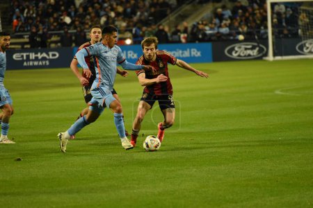 Photo for NYCFC VS ATLANTA in New Yorks Citifield. April 6, 2024, Queens, New York City, New York, USA. New York City Football Club, also known as New York City FC and shortened as NYCFC, is an American professional soccer club based in New York City - Royalty Free Image