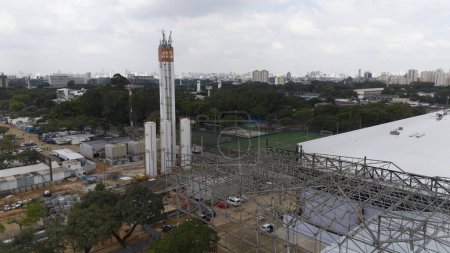 Téléchargez les photos : SAO PAULO (SP) ANUGA SELECT, au milieu des travaux de construction du nouveau pavillon des événements. Avril 9, 2024. - en image libre de droit