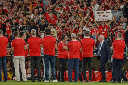 Lisbonne (PT), 11 / 04 / 2024 - LIGA EUROPA / SL BENFICA x OLYMPIQUE DE MARSEILLE - L'ancien entraîneur de Benfica Sven Goran Eriksson reçoit un hommage à la mi-temps du match entre SL Benfica x Olympique de Marseille. 