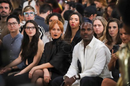 Photo for Sao Paulo (SP), Brazil 04/12/2024  The actresses, Mariana Ximenes, Mariana Rios and Actor Rafael Zulu attend the Martins fashion show at SPFW N57, which takes place at Shopping JK Iguatemi in Sao Paulo - Royalty Free Image