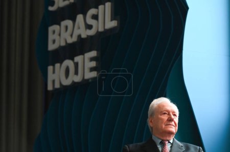 Foto de Ricardo Lewandowski Ministro de Justicia participa este lunes 22 de abril de 2024 en el Seminario Brasil Hoje organizado por el grupo Esfera Brasil en el palacio de Tangara, en el sur de Sao Paulo - Imagen libre de derechos