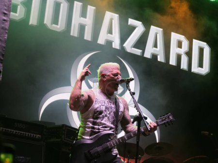 Téléchargez les photos : SAO PAULO, (SP) - 04/26/2024 - SUMMER BREEZE/SHOW/SP - Performance by the band Biohazard during the first day of the Summer Breeze festival at Memorial da America Latina, west of Sao Paulo. - en image libre de droit