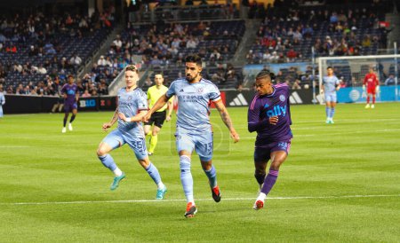 Photo for MLS: NYCFC vs Charlotte FC. April 27, 2024, New York, USA: Soccer match between NYCFC and Charlotte FC valid for the 10th game of the Major League Soccer at Yankee Stadium in New York. In the last 5 head to head record - Royalty Free Image
