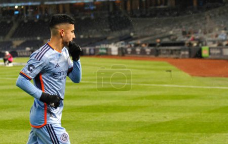 Photo for MLS: NYCFC vs Charlotte FC. April 27, 2024, New York, USA: Dean Smith, Head coach of Charlotte, during soccer match between NYCFC and Charlotte FC valid for the 10th game of the Major League Soccer at Yankee Stadium in New York. - Royalty Free Image