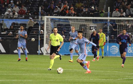 Photo for MLS: NYCFC vs Charlotte FC. April 27, 2024, New York, USA: Santiago Rodriguez of NYCFC  during soccer match between NYCFC and Charlotte FC valid for the 10th game of the Major League Soccer at Yankee Stadium in New York. - Royalty Free Image