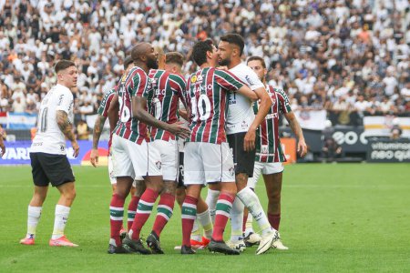 Photo for SAO PAULO (SP), 04/28/2024 The players Ganso and Manoel, during a match between Corinthians and Fluminense, valid for the fourth round of the Brazilian Championship, held at the Neo Quimica Arena - Royalty Free Image