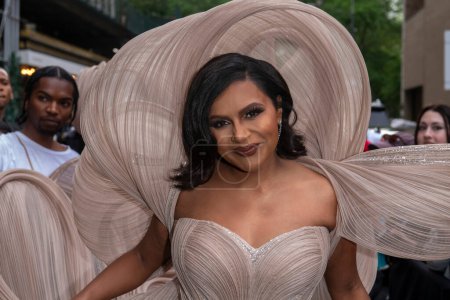 Photo for The Pierre Hotel: 2024 Met Gala Departures. May 06, 2024, New York, New York, USA: Mindy Kaling wearing Gaurav Gupta departs the Pierre Hotel for 2024 Met Gala on May 06, 2024 in New York City. - Royalty Free Image