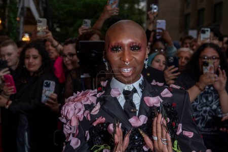 Photo for The Pierre Hotel: 2024 Met Gala Departures. May 06, 2024, New York, New York, USA: Cynthia Erivo wearing Thom Browne departs the Pierre Hotel for 2024 Met Gala on May 06, 2024 in New York City. - Royalty Free Image