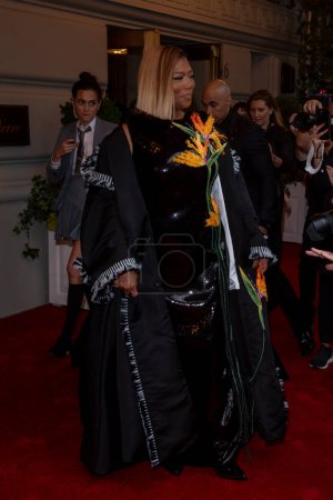 Photo for The Pierre Hotel: 2024 Met Gala Departures. May 06, 2024, New York, New York, USA: Queen Latifah wearing Thom Browne departs the Pierre Hotel for 2024 Met Gala on May 06, 2024 in New York City. - Royalty Free Image