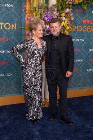 Photo for May 13, 2024, New York, New York, USA: (L-R) Lorraine Ashbourne and Andy Serkis attend Netflix's "Bridgerton" Season 3 World Premiere in NYC at Alice Tully Hall - Royalty Free Image
