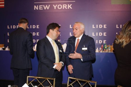 Foto de Nueva York (EE.UU.), 14 / 05 / 2024 LIDE / FORUM / NUEVA YORK / USA Michel Temer (derecha), ex presidente de la República de Brasil, durante el Lide Brazil Investment Forum, celebrado por Lide Grupo de Business Leaders, en la ciudad de Nueva York - Imagen libre de derechos