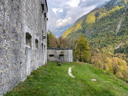 Photo for Historic fort Kluze and surrounding defense systems in the Soca valley, Slovenia - Royalty Free Image
