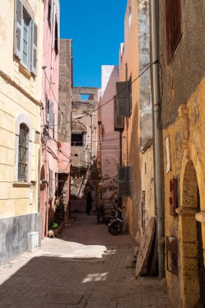 Photo for Picturesque alley in the historic Portuguese medina of El Jadida, Morocco - Royalty Free Image