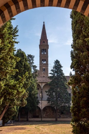 Steeple of the Basilica Santa Maria Novella in Florence, Italy