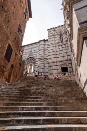 Photo for Stairs around the Siena cathedral near the baptistery, Italy - Royalty Free Image