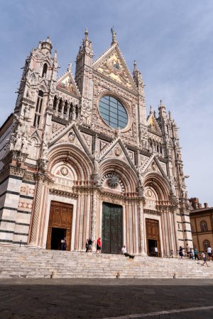 Photo for Gothic portal of the famous cathedral of Siena, Italy - Royalty Free Image