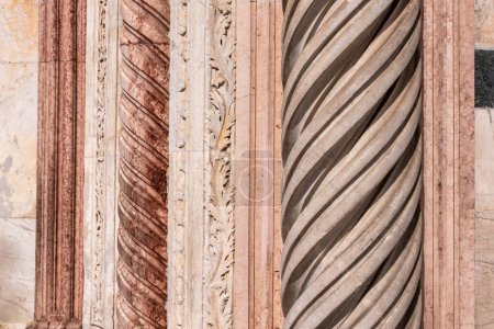 Photo for Closeup of the gothic marble portal of the Siena cathedral, Italy - Royalty Free Image