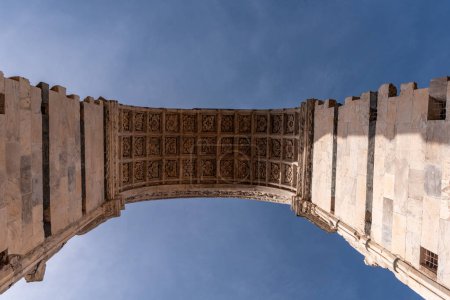 Photo for View up to the high arch at the Facciatone panoramic viewpoint in Siena, Italy - Royalty Free Image