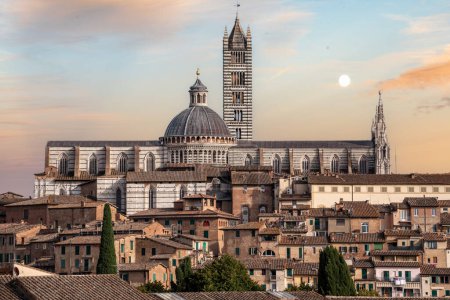 Photo for Panoramic view of the historic city of Siena and its cathedral, Italy - Royalty Free Image
