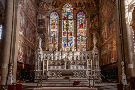 Photo for FLORENCE, ITALY - SEPTEMBER 21, 2023 - Colorful frescoes in the presbytery of basilica Santa Maria Novella in Florence, Italy - Royalty Free Image
