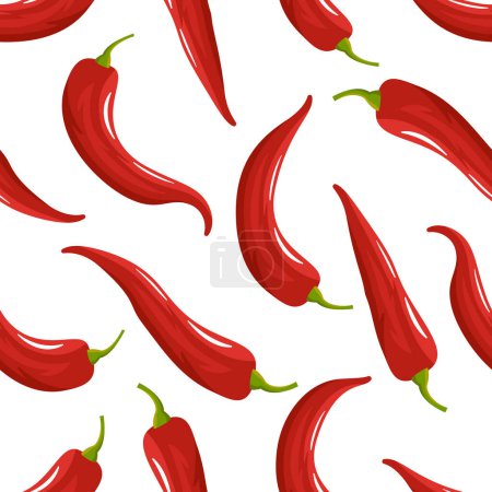 Ilustración de Chile rojo pimienta patrón sin costura - Imagen libre de derechos