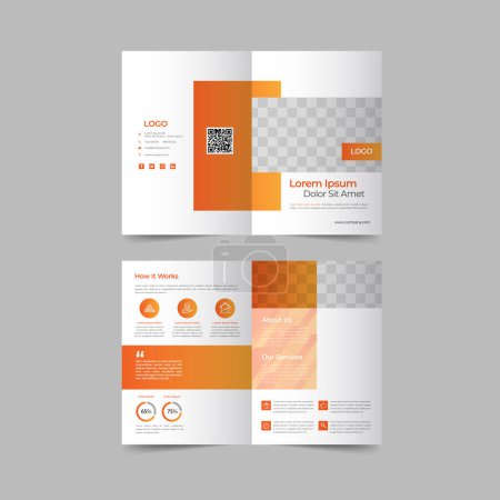 Illustration for Empty bifold corporate brochure template - Royalty Free Image