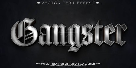 Gangster text effect, editable metallic and shiny text style