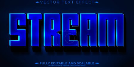 Illustration for Stream future text effect, editable future and cyber text style - Royalty Free Image