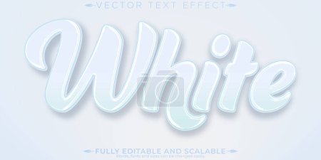 Efecto de texto blanco limpio, estilo de texto elegante simple editable