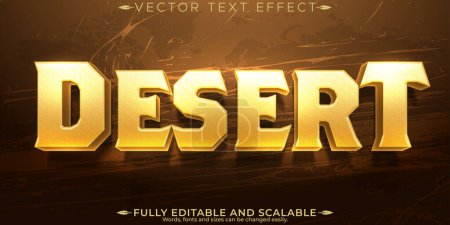 Desert text effect, editable sand and egypt text style