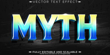 Illustration for Myth text effect, editable epic and mystic text style - Royalty Free Image