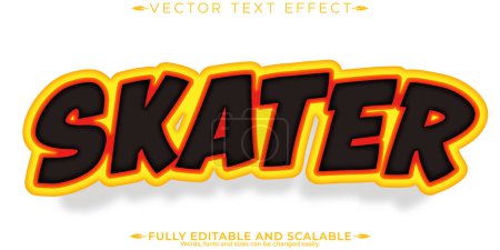Skater efecto de texto, inflamador editable y fuego estilo de texto
