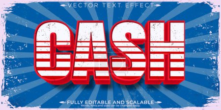 Editierbare Text-Effekt, Cash American Vintage Retro-Text-Stil