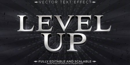 Level up text effect, editable esport and game text style