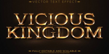 Kingdom metallic text effect, editable legend and warrior text s