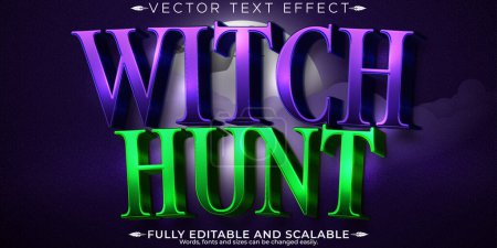 Editable text effect witch, 3d magic and spell font style