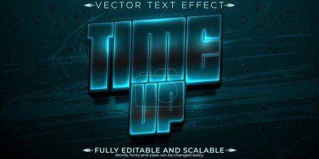 Time up text effect, editable poster and scary text style