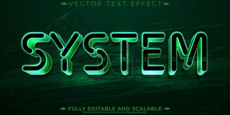 System text effect, editable code and digital text style