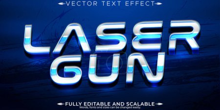 Effet texte modifiable par pistolet laser, styl métallique 3d et police future