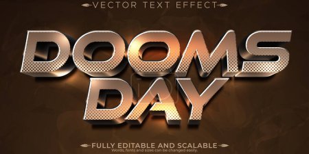 Doom efecto de texto del día; editable horrible y estilo de texto de guerra